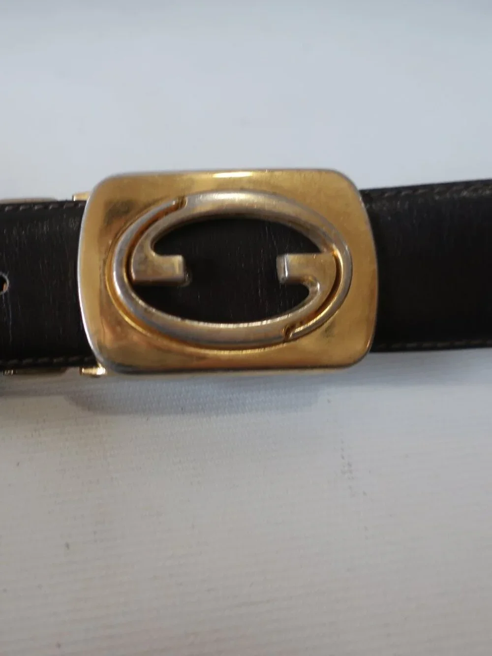 Mens Gucci Vintage Brown Leather Belt W/Gold Hardware L